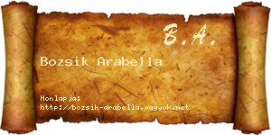 Bozsik Arabella névjegykártya